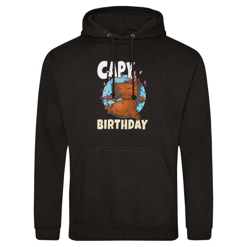 Capy Birthday Kapibara - Męska Bluza z kapturem Czarna