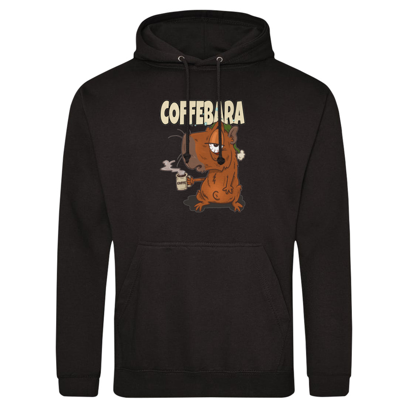 Coffebara kawa kapibara - Męska Bluza z kapturem Czarna