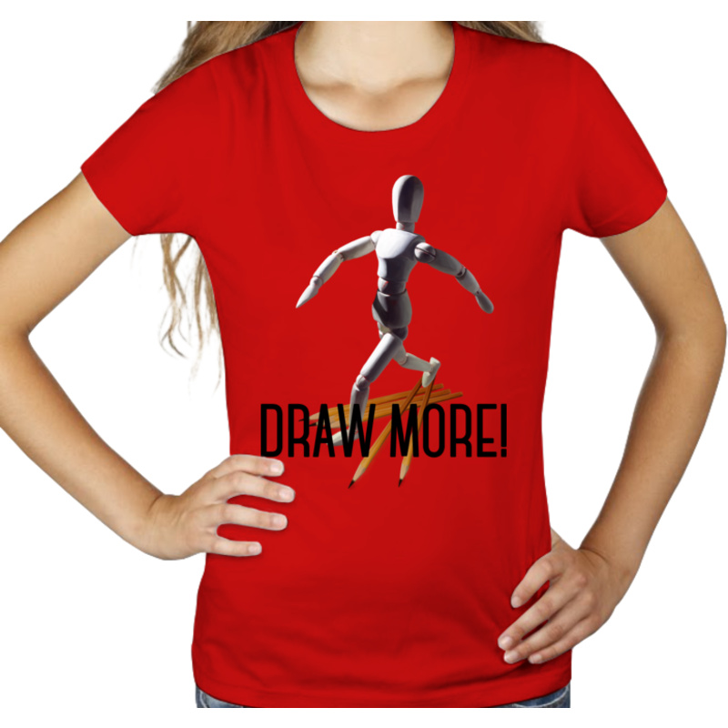 Draw more! - Damska Koszulka Czerwona