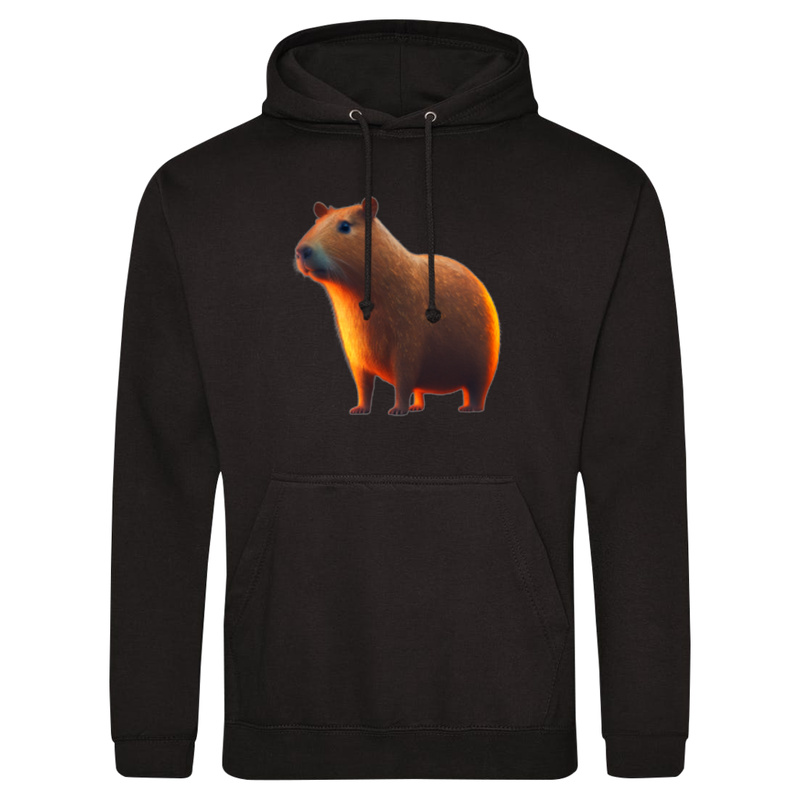 Fajna kapibara urocza - Męska Bluza z kapturem Czarna