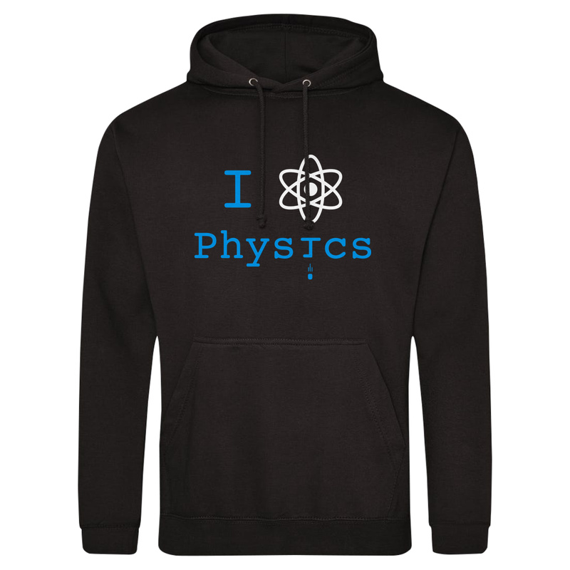 I love Physics Fizyka - Męska Bluza z kapturem Czarna