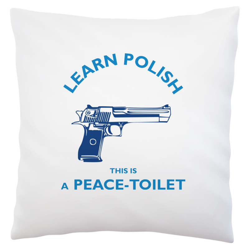 Learn Polish Peace Toilet - Poduszka Biała