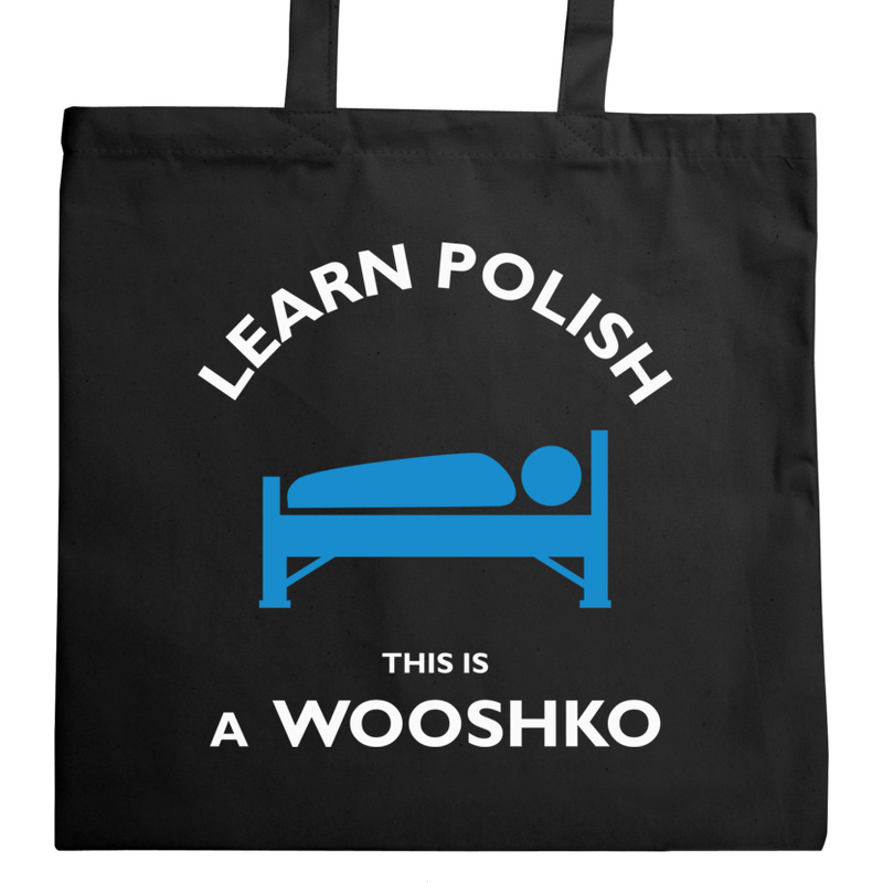 Learn Polish Wooshko - Torba Na Zakupy Czarna