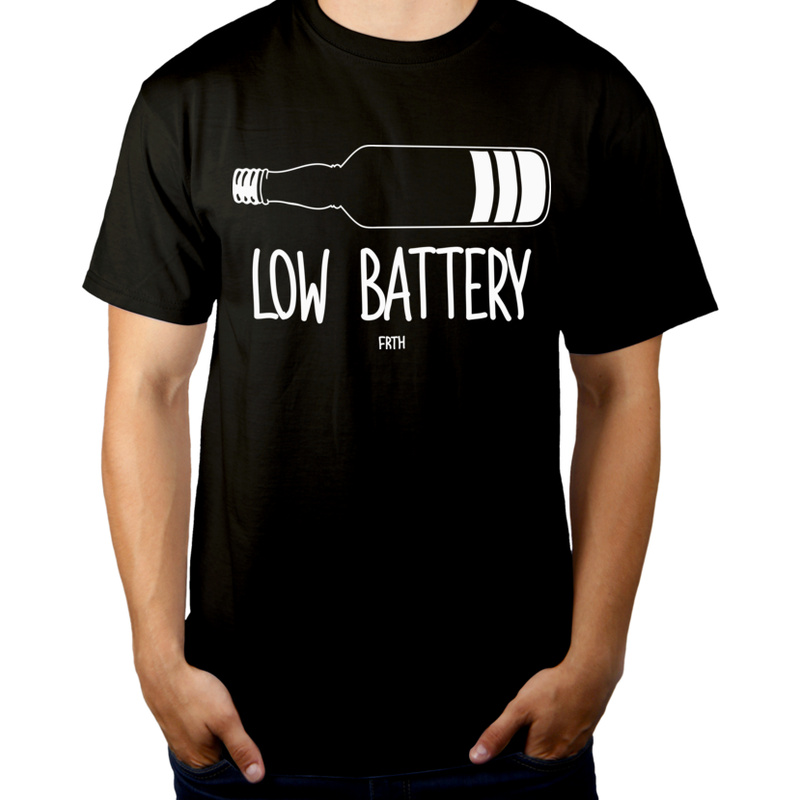 Low Battery Wódka - Męska Koszulka Czarna