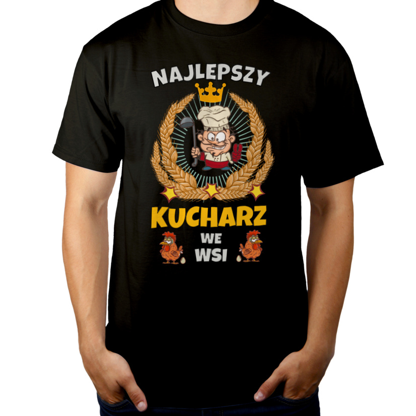 Najlepszy Kucharz We Wsi - Męska Koszulka Czarna