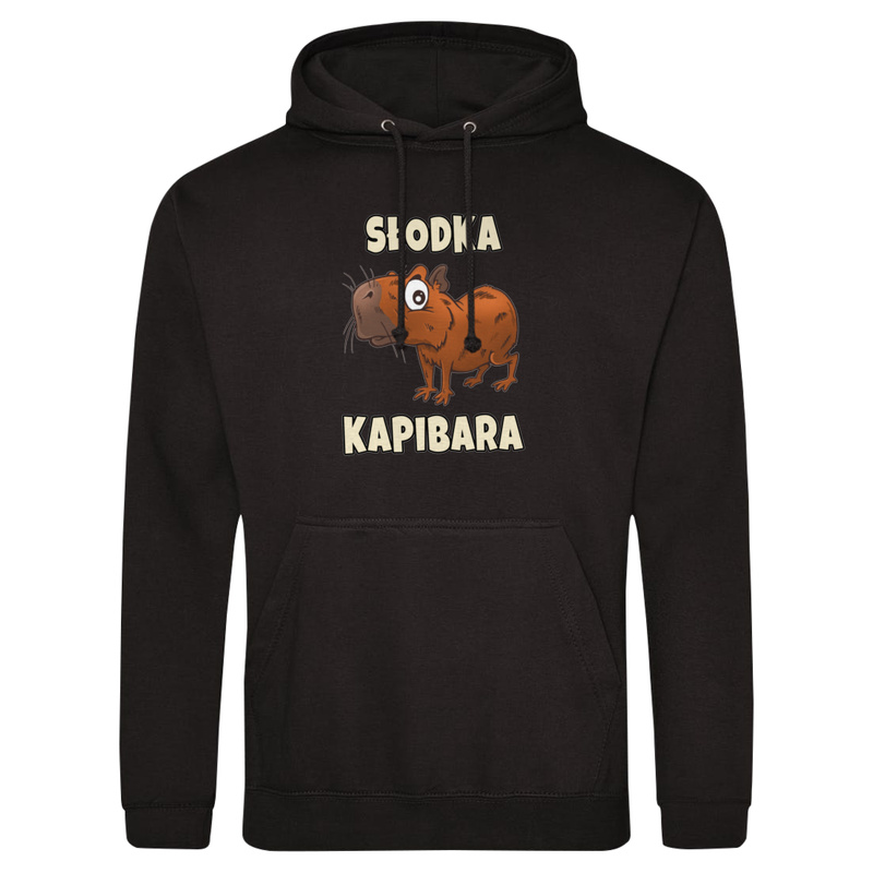 Słodka Kapibara - Męska Bluza z kapturem Czarna