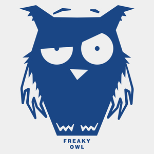 Sowa Freaky Owl - Męska Koszulka Biała