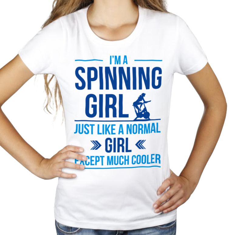 Spinning Girl - Damska Koszulka Biała
