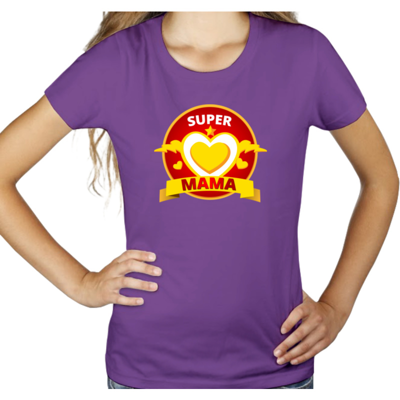Super Mama - Damska Koszulka Fioletowa