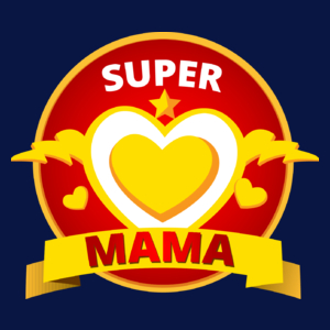 Super Mama - Damska Koszulka Granatowa