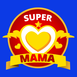Super Mama - Damska Koszulka Niebieska