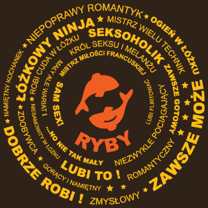 Znak Zodiaku - Ryby - Męska Koszulka Czekoladowa