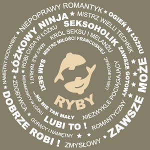 Znak Zodiaku - Ryby - Męska Koszulka Jasno Szara