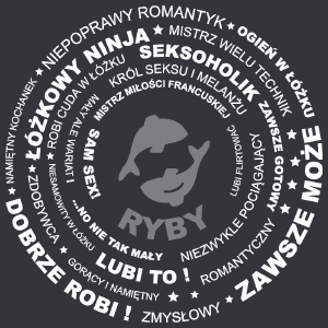 Znak Zodiaku - Ryby - Męska Koszulka Szara