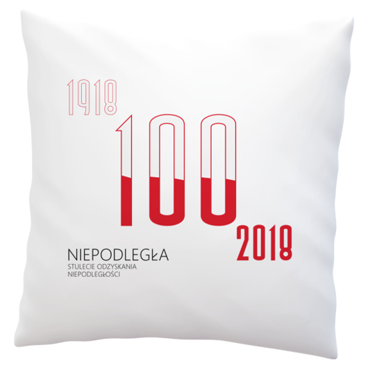 100 lat niepodległości 1918 - 2018  - Poduszka Biała
