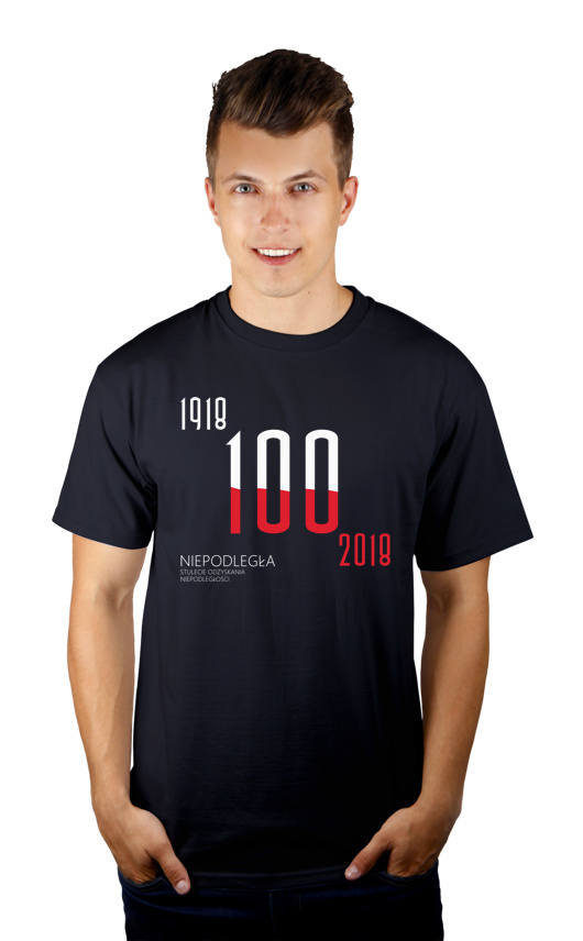 100 lat niepodległości 1918 - 2018  - Męska Koszulka Ciemnogranatowa