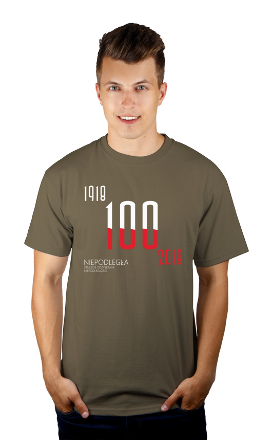 100 lat niepodległości 1918 - 2018  - Męska Koszulka Khaki
