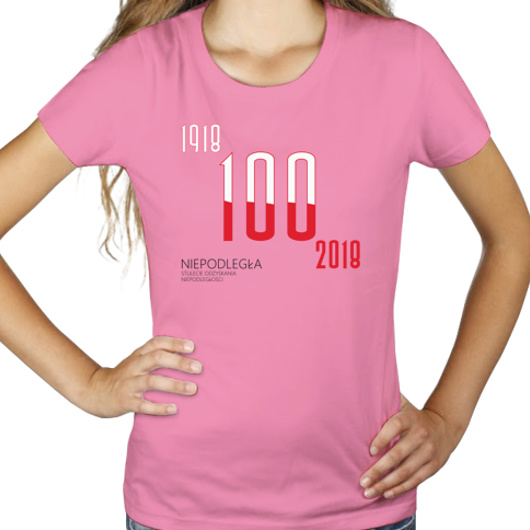 100 lat niepodległości 1918 - 2018  - Damska Koszulka Różowa
