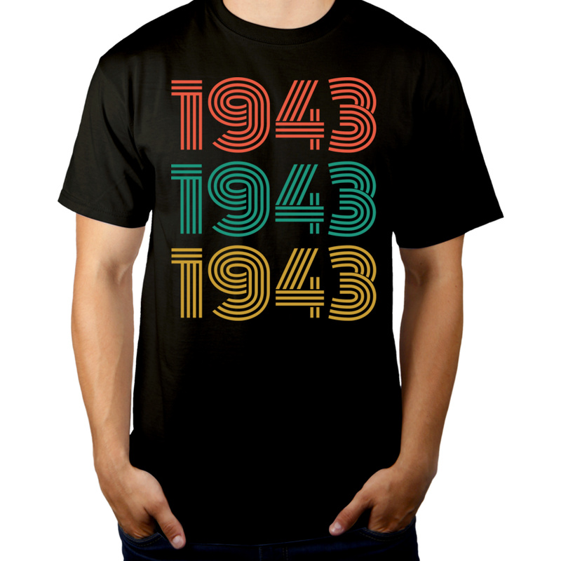 1943 Rok Urodzenia Urodziny 80 - Męska Koszulka Czarna