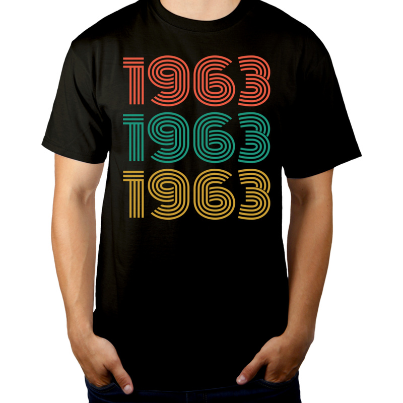 1963 Rok Urodzenia Urodziny 60 - Męska Koszulka Czarna