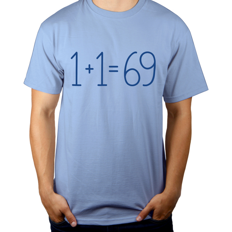 1+1=69 - Męska Koszulka Błękitna
