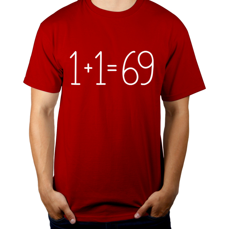 1+1=69 - Męska Koszulka Czerwona