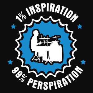 1% Inspiration - 99% Perspiration - Drummer - Męska Bluza z kapturem Czarna
