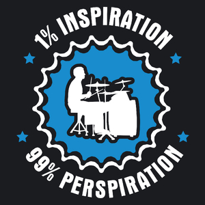 1% Inspiration - 99% Perspiration - Drummer - Damska Koszulka Czarna