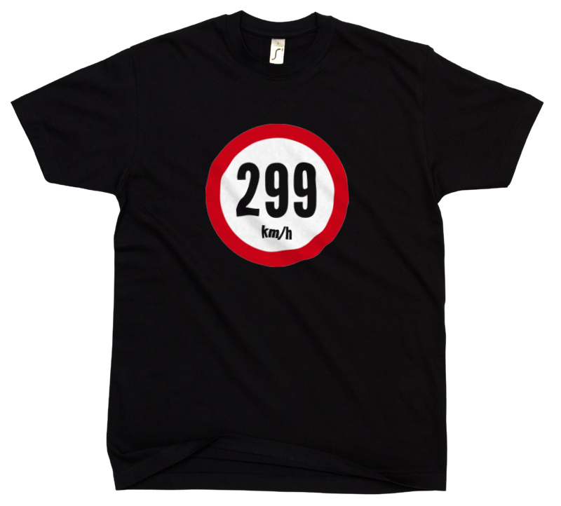 299 km/h - Męska Koszulka Czarna