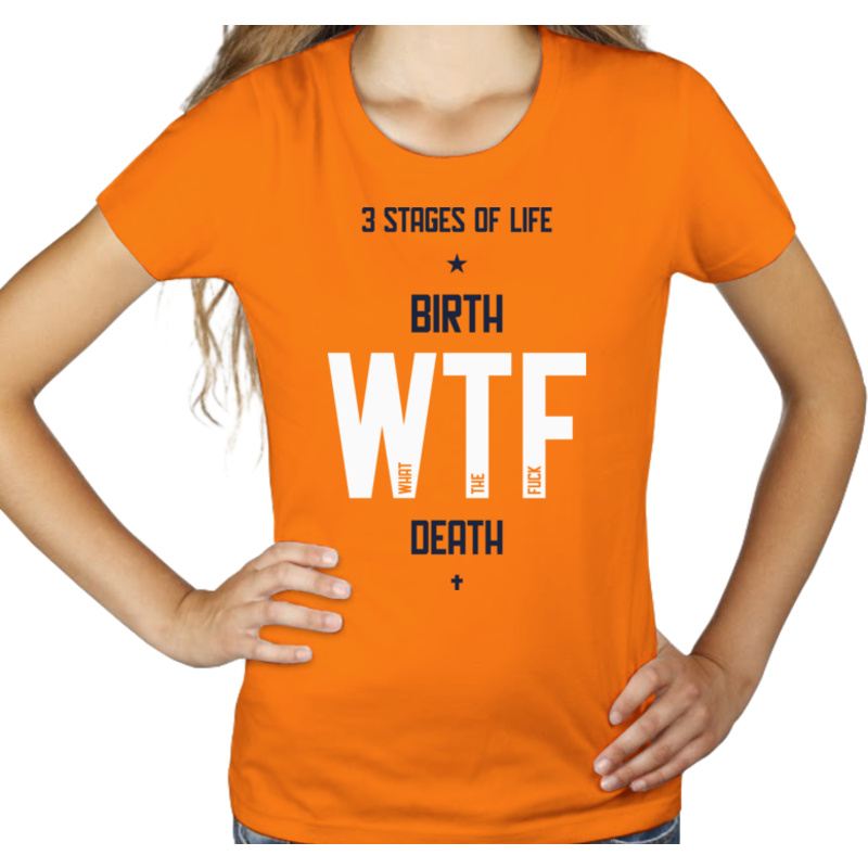 3 Stages Of Life - Damska Koszulka Pomarańczowa