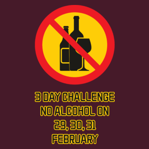 3 day challenge no alcohol on 29,30,31 february-01 - Męska Koszulka Burgundowa