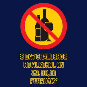 3 day challenge no alcohol on 29,30,31 february-01 - Męska Koszulka Ciemnogranatowa