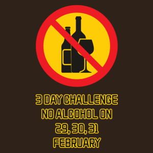 3 day challenge no alcohol on 29,30,31 february-01 - Męska Koszulka Czekoladowa