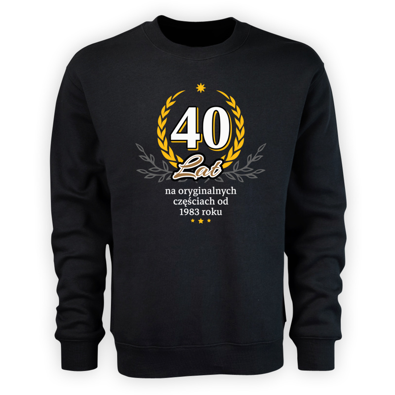 40 Na Oryginalnych Częściach Od 1983 Roku - Męska Bluza Czarna