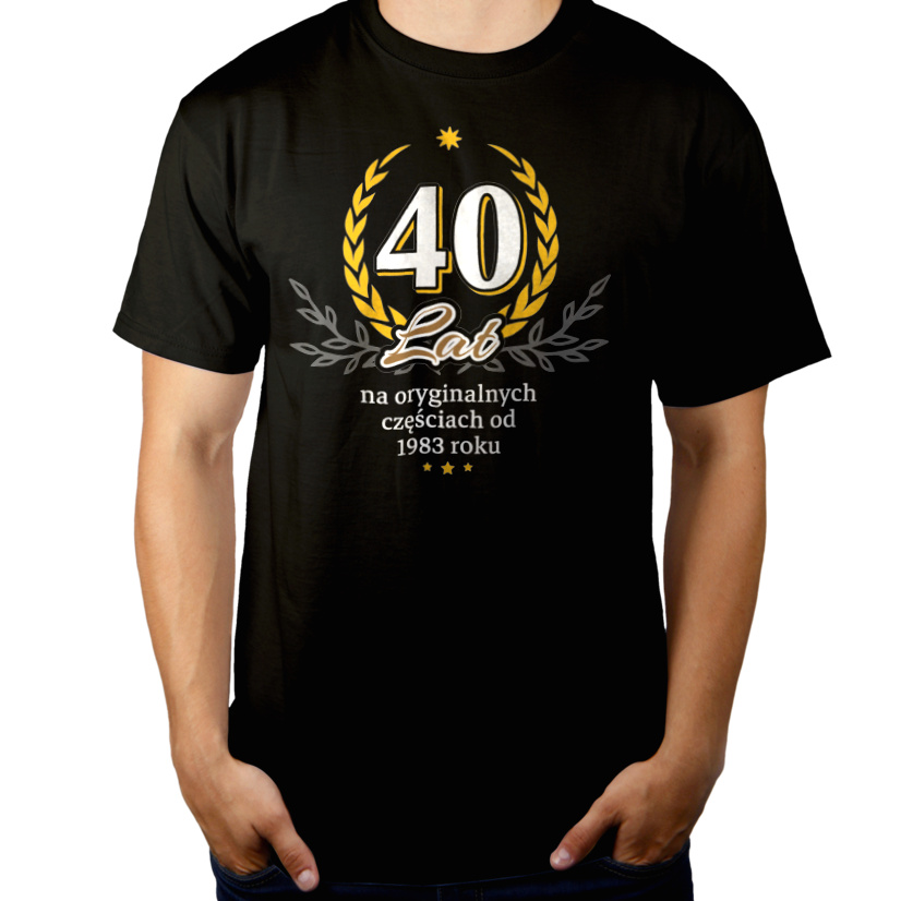 40 Na Oryginalnych Częściach Od 1983 Roku - Męska Koszulka Czarna