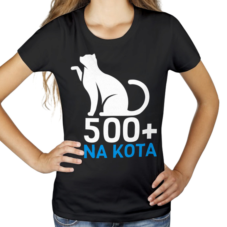 500+ na kota - Damska Koszulka Czarna