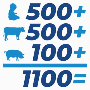 500+ na krowę tucznika i dziecko - Poduszka Biała