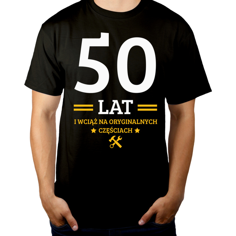 50 Lat I Wciąż Na Oryginalnych Częściach - Męska Koszulka Czarna