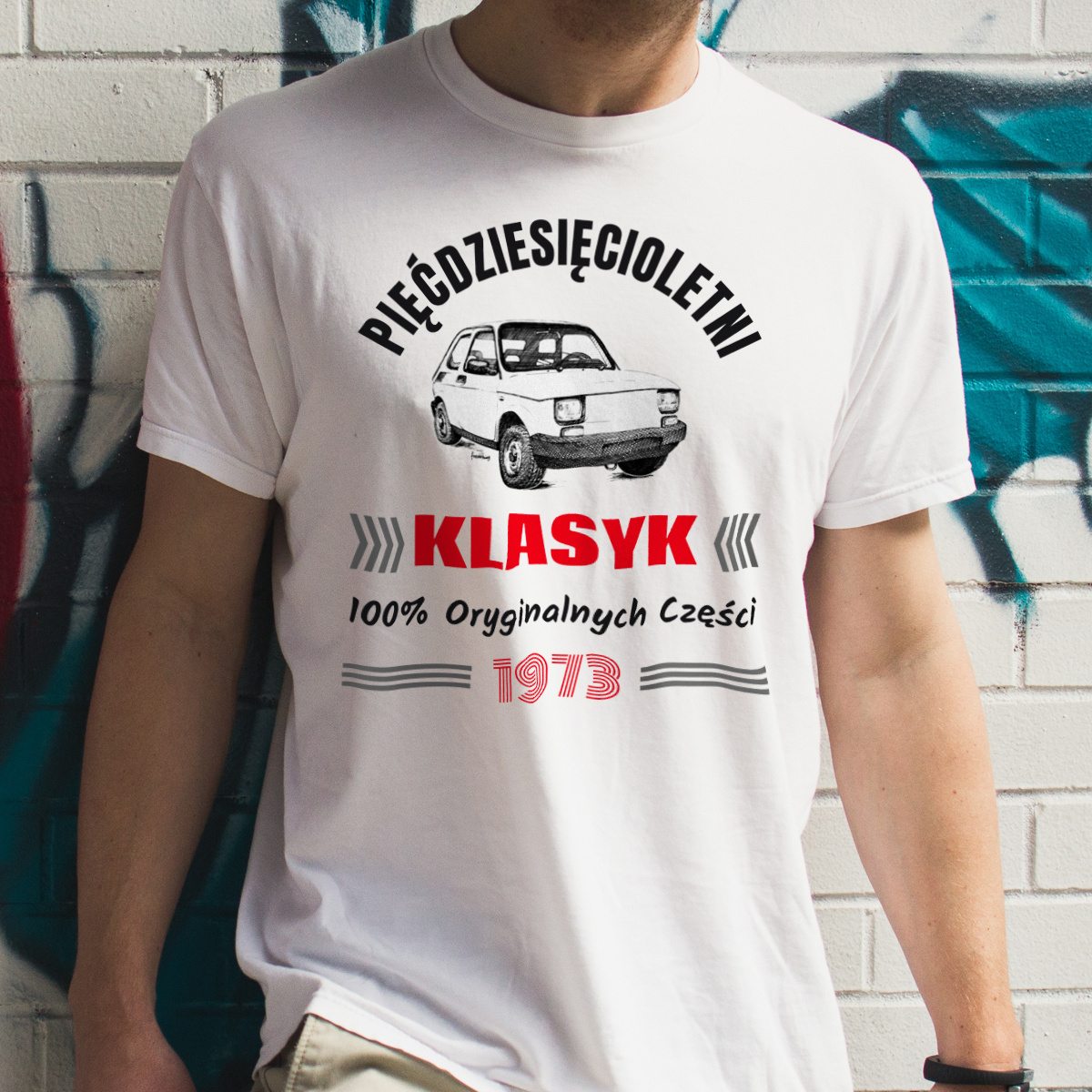 50 Letni Klasyk 1973 Rok - Męska Koszulka Biała
