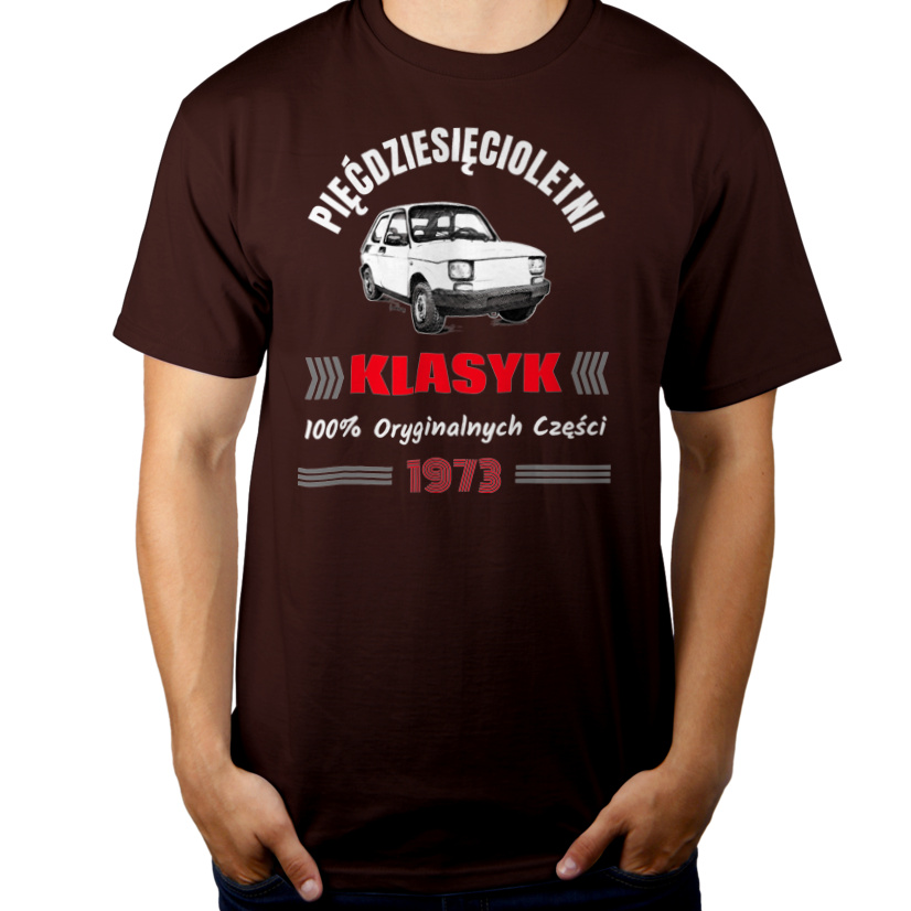 50 Letni Klasyk 1973 Rok - Męska Koszulka Czekoladowa