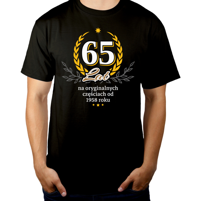 65 Na Oryginalnych Częściach Od 1958 Roku - Męska Koszulka Czarna