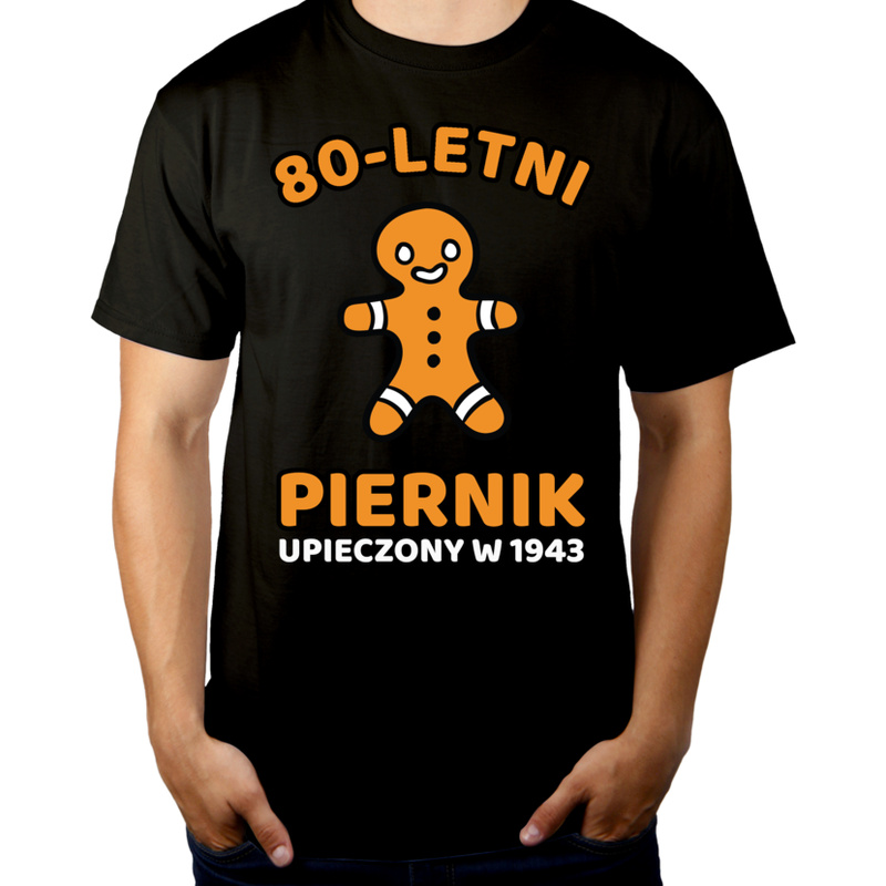 80 Letni Piernik Rok 1942 Urodziny - Męska Koszulka Czarna
