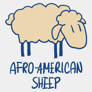 Afro - American Sheep - Męska Koszulka Biała