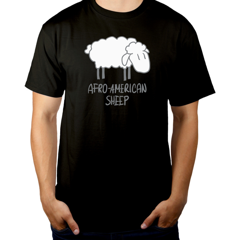Afro - American Sheep - Męska Koszulka Czarna