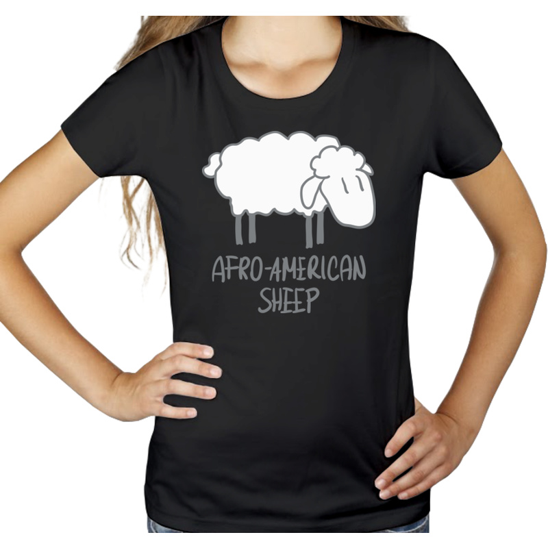 Afro - American Sheep - Damska Koszulka Czarna