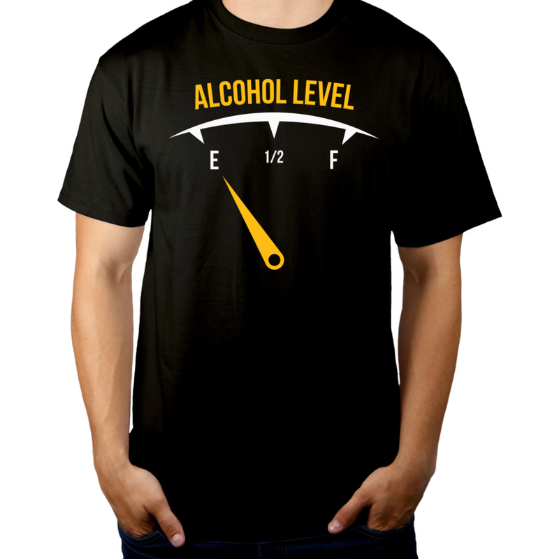 Alcohol Level - Męska Koszulka Czarna