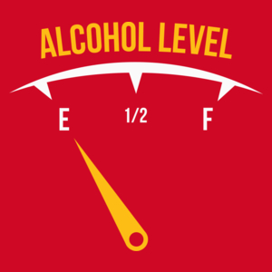 Alcohol Level - Męska Koszulka Czerwona