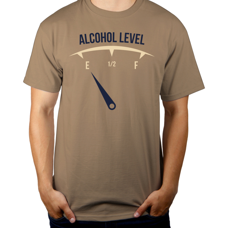 Alcohol Level - Męska Koszulka Jasno Szara