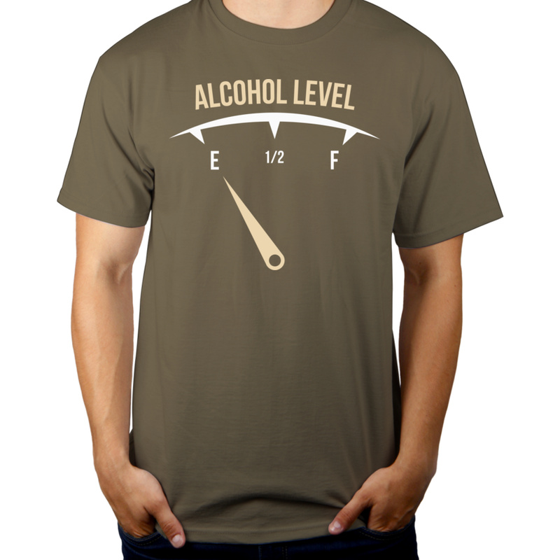 Alcohol Level - Męska Koszulka Khaki
