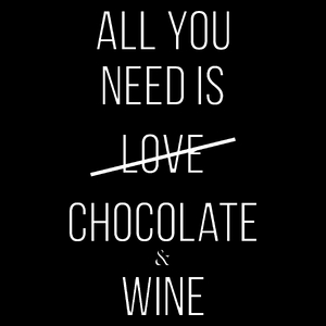 All you need is love chocolate and wine - Torba Na Zakupy Czarna
